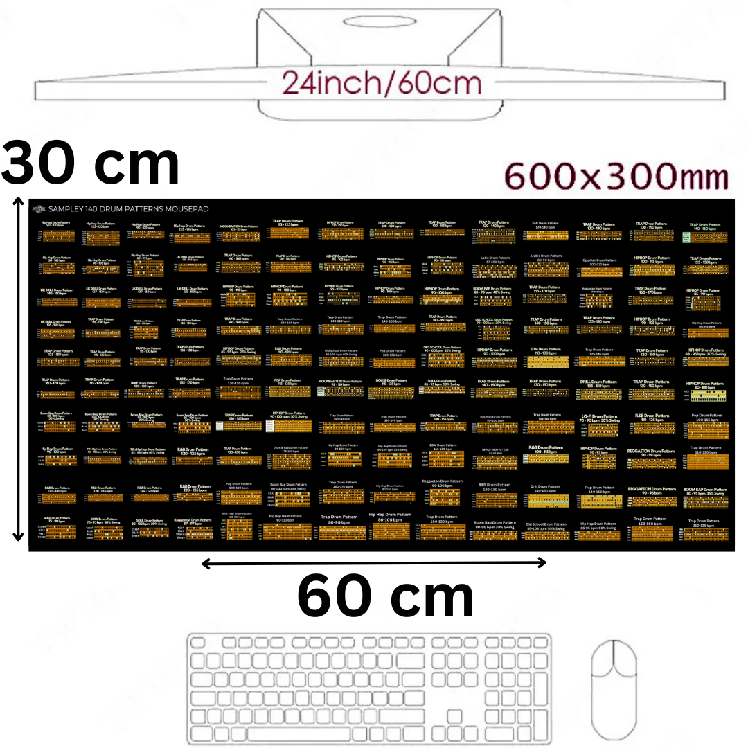 140 Drum Patterns Cheat Sheet Mousepad