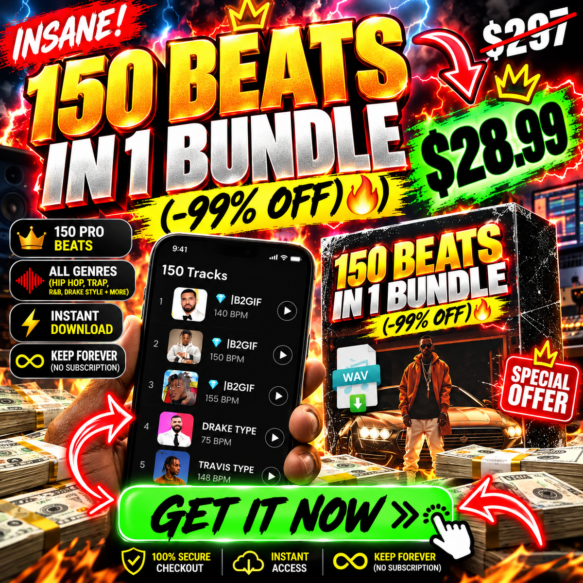 150 Beats Bundle [Digital WAV Download]