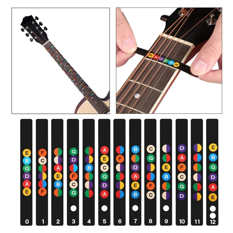 Guitar Fingerboard Stickers Fingerboard Decals Frets Map Neck Notes Beginner Trainer Practice Music Theory