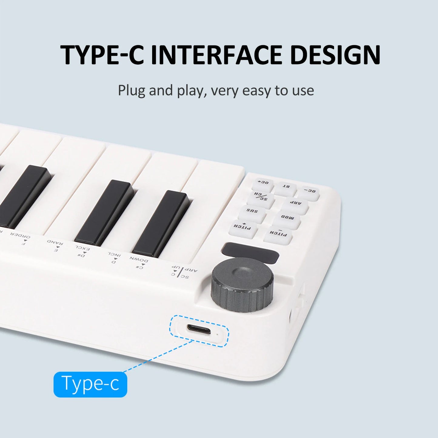 M-vave SMK-25 MIDI 키보드 충전식 25키 MIDI 컨트롤 키보드 악기 미니 휴대용 USB 키보드 MIDI 컨트롤러