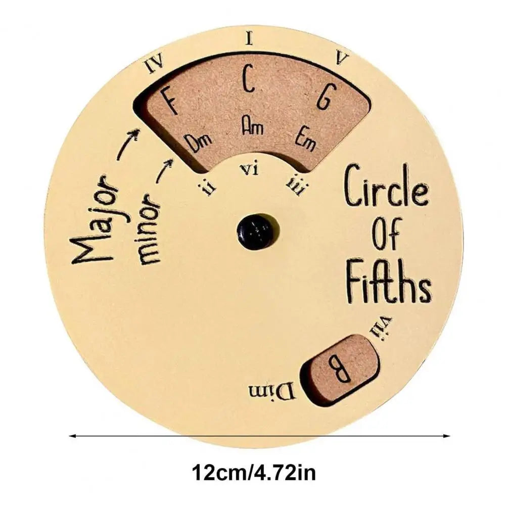 Rotatable Circle of Fifths Musical Theory Tool Rotatable Wood Circle of Fifths Disc for Musician Melody Learning Heavy Duty