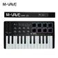 M-VAVE Tragbarer MIDI-25-Tasten-USB-MIDI-Keyboard-Controller mit 8 hintergrundbeleuchteten Drum-Pads, 8 Knöpfen und 8 RGB-Musik-Keyboard-Instrumenten