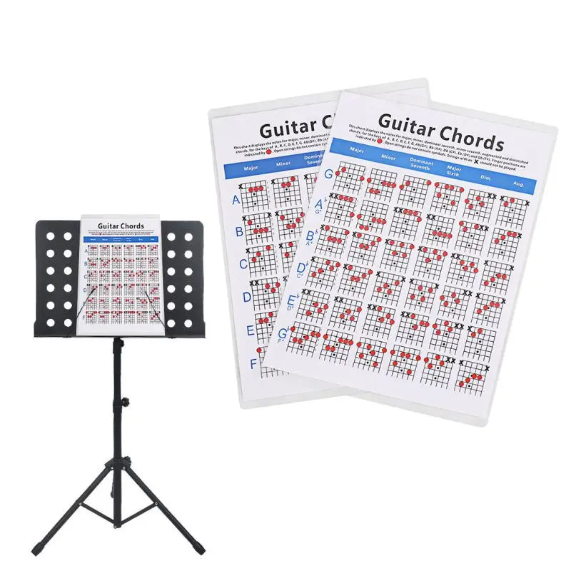 6 String Guitar Chords Poster Sticker Chord Chart Reference Learning Practice Guitar Chords Chart Horizontal Poster