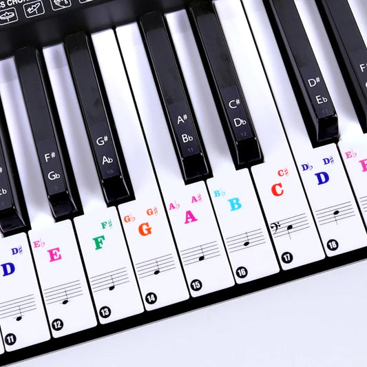 Transparent Piano Keyboard Stickers 49/54/61/88 Key Detachable Music Decal Notes Electronic Piano Piano Spectrum Sticker Symbol