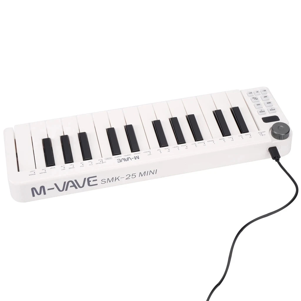 M-vave SMK-25 MIDI-Tastatur, wiederaufladbar, 25 Tasten, MIDI-Steuerung, Tastaturinstrument, tragbarer Mini-USB-Tastatur-MIDI-Controller