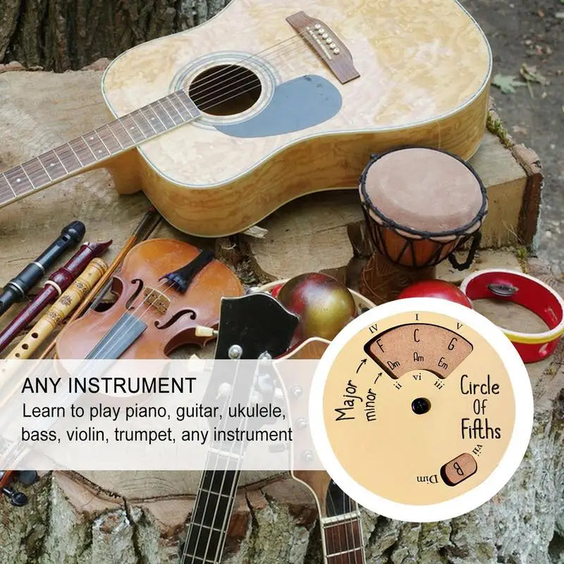 Circle Of Fifths Wheel Guitar Chord Wheel Wooden Melody Tool Musical Instruments And Accessories Chord Wheel For Musicians