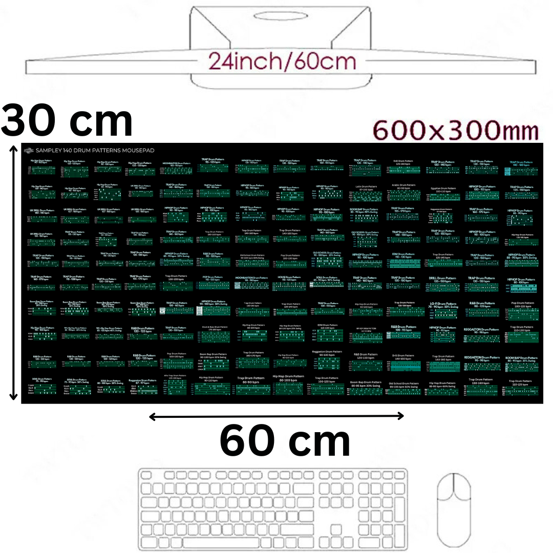 140 Drum Patterns Cheat Sheet Mousepad